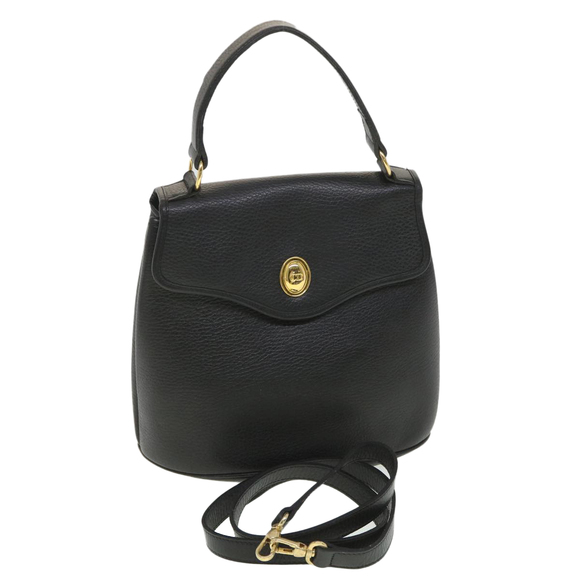 Dior Bags Christian Dior Hand Bag Leather 2way Black Auth Am3992